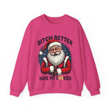 Sarcastic Santa Cookie Christmas Sweatshirt, Funny Festive Christmas Sweater
