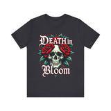 Gothic Floral Skull T-Shirt - Death in Bloom Tee