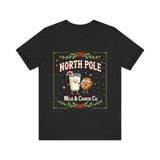 North Pole Milk & Cookie Co. Christmas T-Shirt - Festive Whimsical Tee