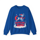 Gothic Skeleton Reindeer Christmas Sweatshirt - Sleigh Girl Sleigh Holiday Sweater