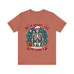 Funny Skeleton Christmas Tee, On The Naughty List & Loving It Christmas T-Shirt