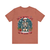 Funny Skeleton Christmas Tee, On The Naughty List & Loving It Christmas T-Shirt