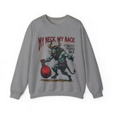 Sarcastic Krampus Christmas Sweatshirt - "My Neck, My Back" Horror Graphic Sweater