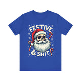 Festive & Sh*t Skull Santa Christmas Tee