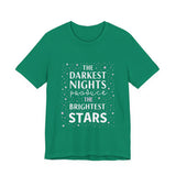 Inspirational Cosmic Graphic Tee, Motivational Bright Stars T-Shirt