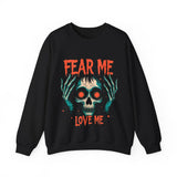 Spooky Skull Sweatshirt - Fear Me Love Me Crewneck