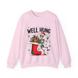 Funny Skeleton Christmas Sweater, Sarcastic "Well Hung" Christmas Sweatshirt