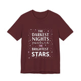 Inspirational Cosmic Graphic Tee, Motivational Bright Stars T-Shirt