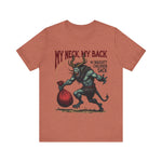 Sarcastic Krampus Christmas T-Shirt - "My Neck, My Back" Horror Graphic Tee