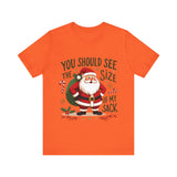 Funny Santa Tee, "You Should See The Size Of My Sack" Sarcastic Christmas T-Shirt