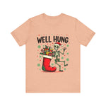 Funny Skeleton Christmas Tee, Sarcastic "Well Hung" Christmas T-Shirt