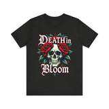 Gothic Floral Skull T-Shirt - Death in Bloom Tee