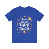 Cosmic Affirmation Tee - I Am on My Highest Timeline Spiritual Shirt