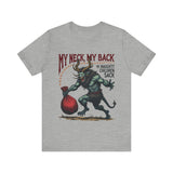 Sarcastic Krampus Christmas T-Shirt - "My Neck, My Back" Horror Graphic Tee