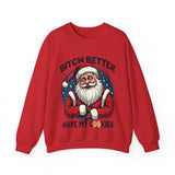 Sarcastic Santa Cookie Christmas Sweatshirt, Funny Festive Christmas Sweater