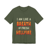 Fiery Statement Tee - "Breath of Fresh Hellf*re" Workout T-Shirt