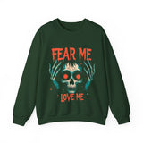 Spooky Skull Sweatshirt - Fear Me Love Me Crewneck