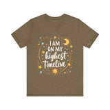 Cosmic Affirmation Tee - I Am on My Highest Timeline Spiritual Shirt