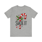 Funny 'Suck It' Candy Cane Christmas T-Shirt - Sarcastic Holiday Tee