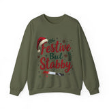 Festive But Stabby Funny Sweatshirt - Sarcastic Holiday Sweater