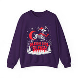 Gothic Skeleton Reindeer Christmas Sweatshirt - Sleigh Girl Sleigh Holiday Sweater