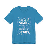 Inspirational Cosmic Graphic Tee, Motivational Bright Stars T-Shirt