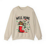 Funny Skeleton Christmas Sweater, Sarcastic "Well Hung" Christmas Sweatshirt