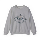 Frosty's Snowflake Café Christmas Sweatshirt, Festive Snowman Sweater
