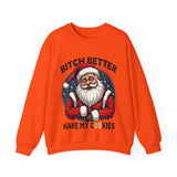 Sarcastic Santa Cookie Christmas Sweatshirt, Funny Festive Christmas Sweater