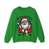 Sarcastic Santa Cookie Christmas Sweatshirt, Funny Festive Christmas Sweater