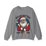 Sarcastic Santa Cookie Christmas Sweatshirt, Funny Festive Christmas Sweater