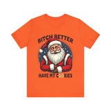 Santa Cookie Sarcastic Tee, Funny Santa T-Shirt, Funny Christmas Clothing