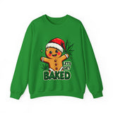 Let's Get Baked Funny Christmas Sweater, Funny Holiday Gingerbread Man Sweatshirt, Cannabis Humor Clothing