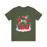 Gothic Skeleton Reindeer Christmas Tee - Sleigh Girl Sleigh Holiday Shirt