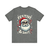 Festive & Sh*t Skull Santa Christmas Tee