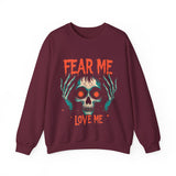 Spooky Skull Sweatshirt - Fear Me Love Me Crewneck