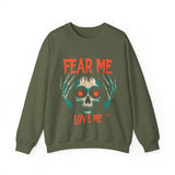 Spooky Skull Sweatshirt - Fear Me Love Me Crewneck