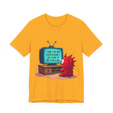 Sarcastic Monster Cartoon Tee: Funny "I Can't See Red Flags..." Monster T-Shirt