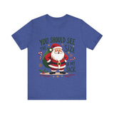 Funny Santa Tee, "You Should See The Size Of My Sack" Sarcastic Christmas T-Shirt