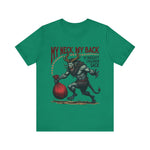 Sarcastic Krampus Christmas T-Shirt - "My Neck, My Back" Horror Graphic Tee