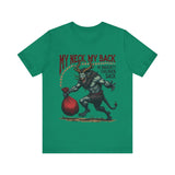 Sarcastic Krampus Christmas T-Shirt - "My Neck, My Back" Horror Graphic Tee