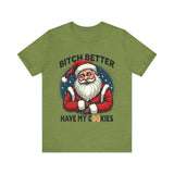 Santa Cookie Sarcastic Tee, Funny Santa T-Shirt, Funny Christmas Clothing