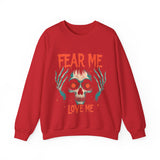 Spooky Skull Sweatshirt - Fear Me Love Me Crewneck