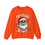 Skull Santa Gothic Christmas Sweatshirt, Festive Rebel Graphic Holiday Sweater