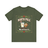 North Pole Milk & Cookie Co. Christmas T-Shirt - Festive Whimsical Tee