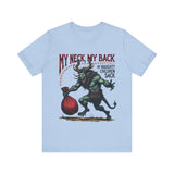 Sarcastic Krampus Christmas T-Shirt - "My Neck, My Back" Horror Graphic Tee