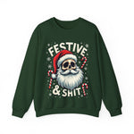 Skull Santa Gothic Christmas Sweatshirt, Festive Rebel Graphic Holiday Sweater