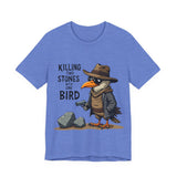 Humorous Bird Graphic Tee - Sarcastic  'Killing Two Stones with One Bird' T-Shirt