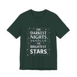 Inspirational Cosmic Graphic Tee, Motivational Bright Stars T-Shirt