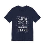 Inspirational Cosmic Graphic Tee, Motivational Bright Stars T-Shirt